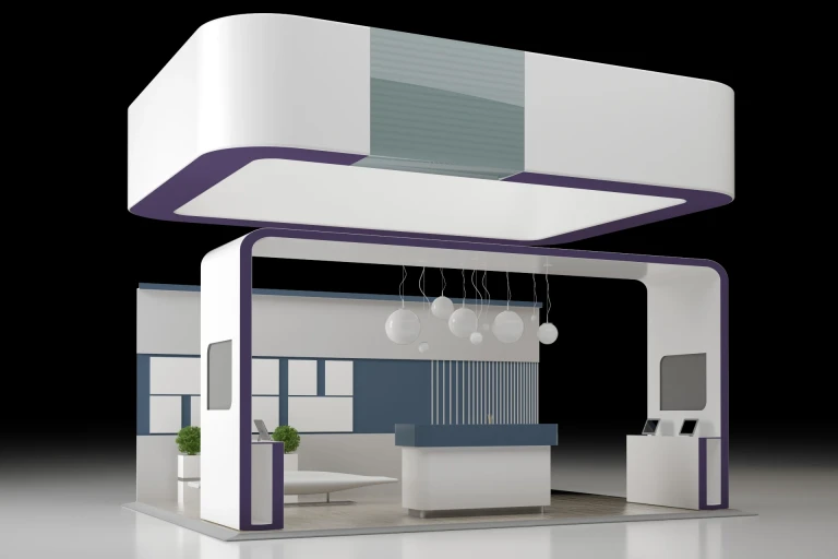 minimalistyczne stoiska wystawowe