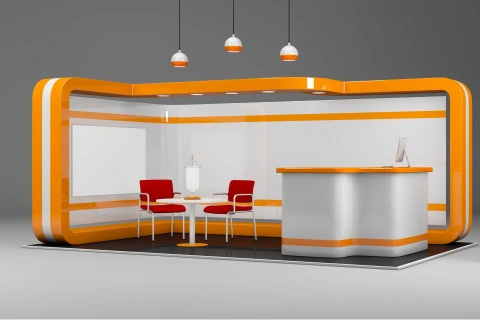 minimalistyczne stoiska wystawowe